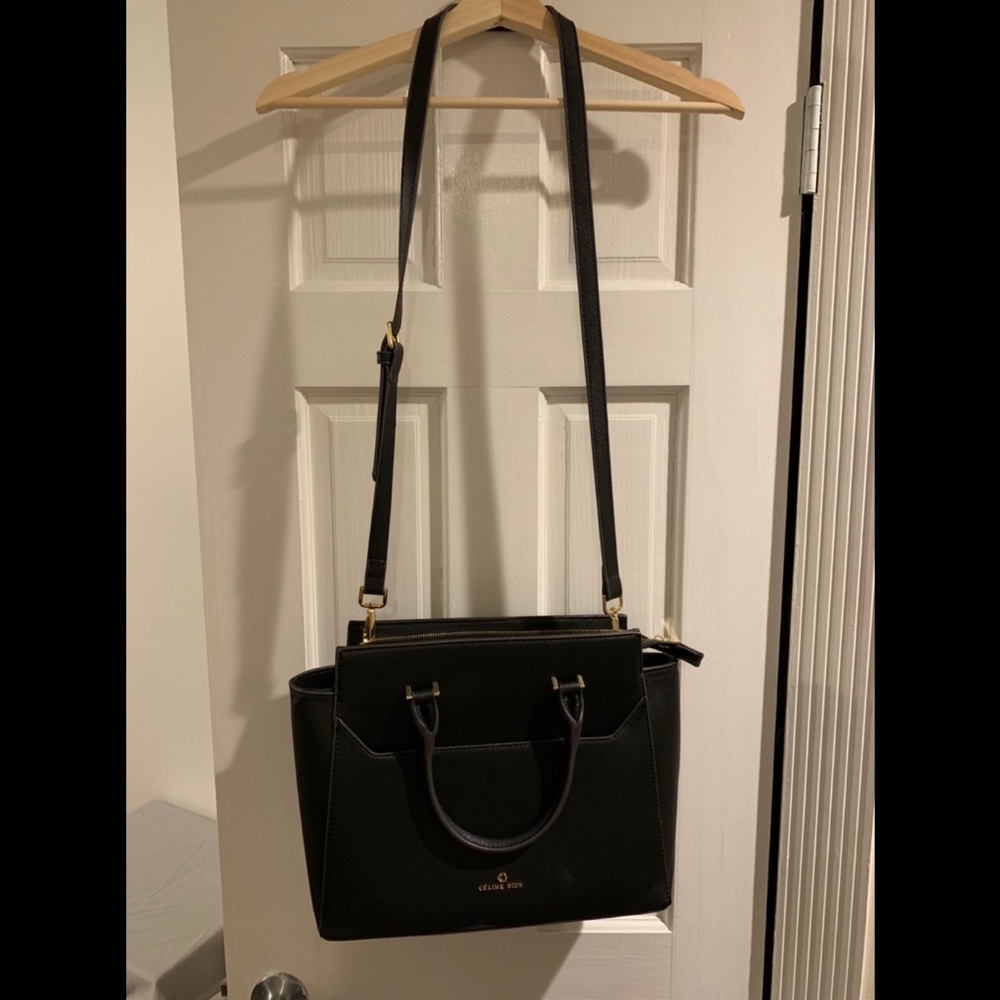 Faux leather shoulder bag
